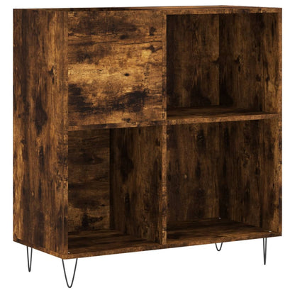 Mobile Porta Dischi Rovere Fumo 84,5x38x89 cm Legno Multistrato