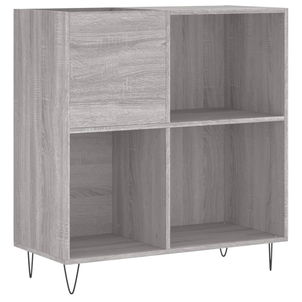 Mobile Porta Dischi Grigio Sonoma 84,5x38x89 Legno Multistrato