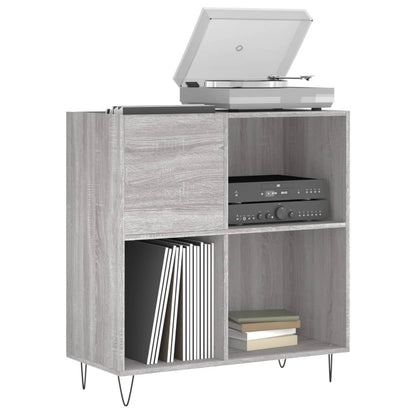 Mobile Porta Dischi Grigio Sonoma 84,5x38x89 Legno Multistrato
