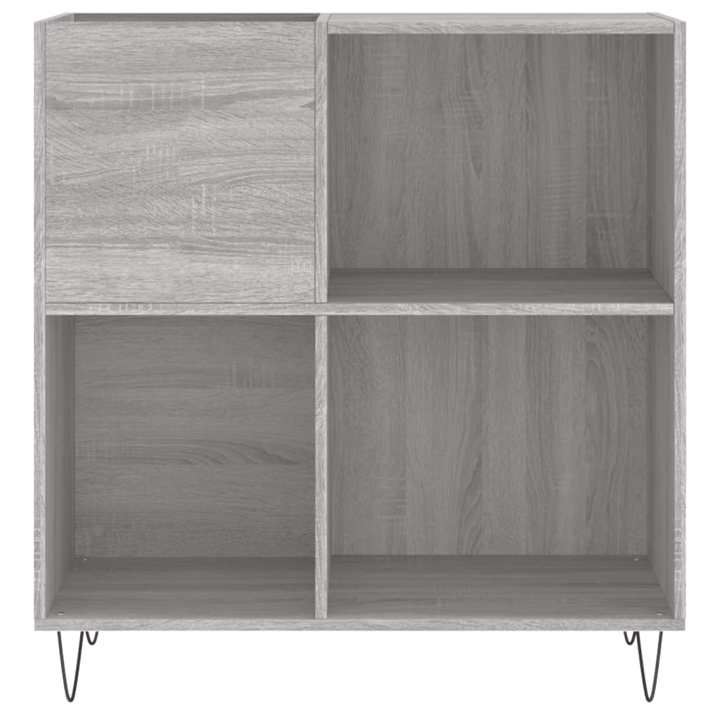 Mobile Porta Dischi Grigio Sonoma 84,5x38x89 Legno Multistrato