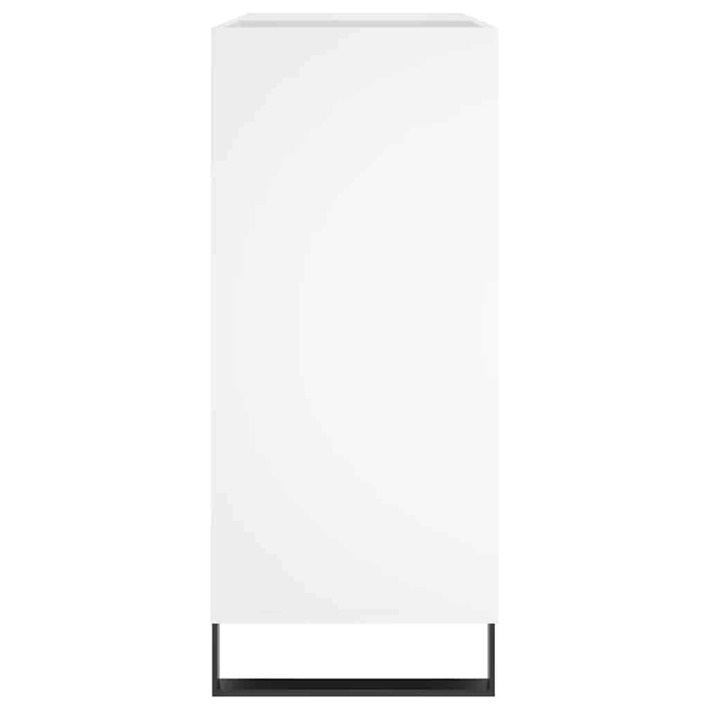 Mobile Porta Dischi Bianco 84,5x38x89 cm in Legno Multistrato