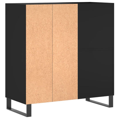 Mobile Porta Dischi Nero 84,5x38x89 cm in Legno Multistrato