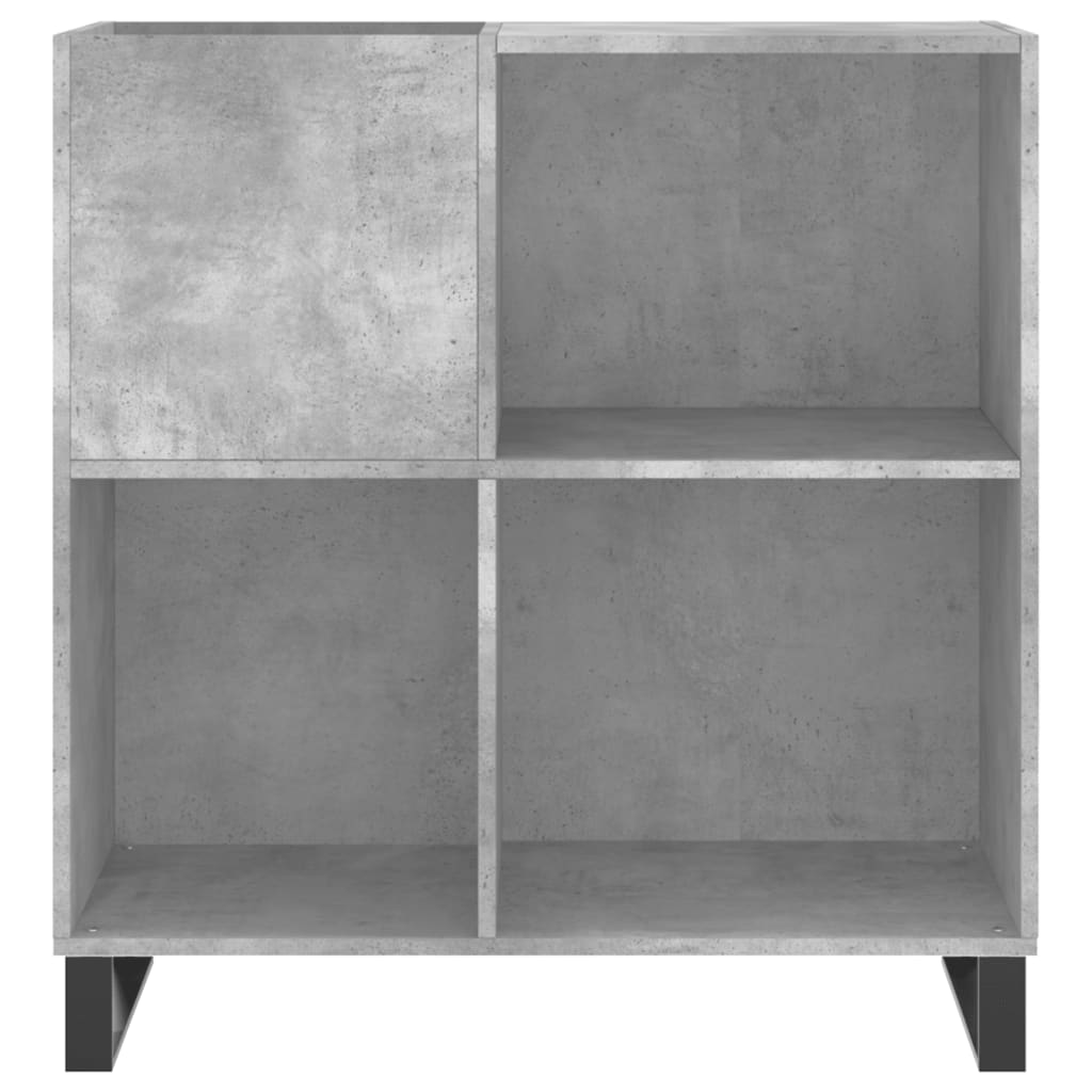 Mobile Porta Dischi Grigio Cemento 84,5x38x89 Legno Multistrato