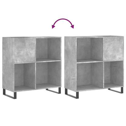 Mobile Porta Dischi Grigio Cemento 84,5x38x89 Legno Multistrato