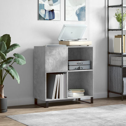 Mobile Porta Dischi Grigio Cemento 84,5x38x89 Legno Multistrato