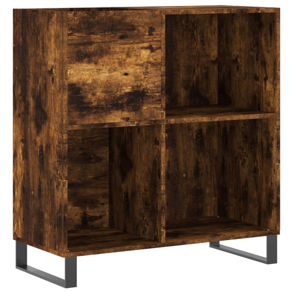 Mobile Porta Dischi Rovere Fumo 84,5x38x89 cm Legno Multistrato