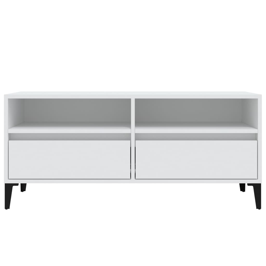 Mobile Porta TV Bianco 100x34,5x44,5 cm in Legno Multistrato - homemem39