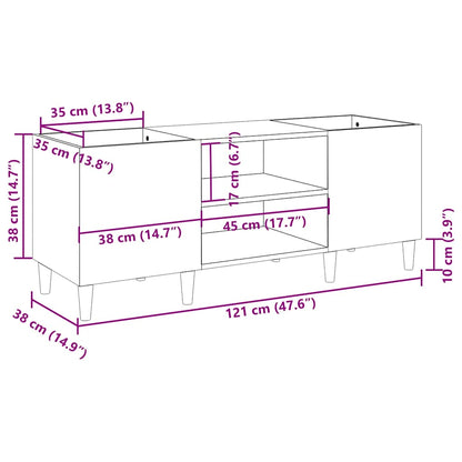 Mobile Porta Dischi Bianco 121x38x48 cm in Legno Multistrato - homemem39