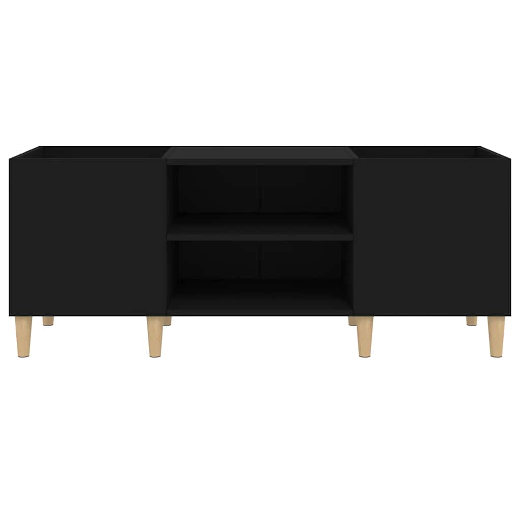 Mobile Porta Dischi Nero 121x38x48 cm in Legno Multistrato - homemem39