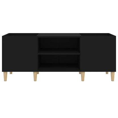 Mobile Porta Dischi Nero 121x38x48 cm in Legno Multistrato - homemem39