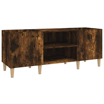 Mobile Porta Dischi Rovere Fumo 121x38x48 cm Legno Multistrato