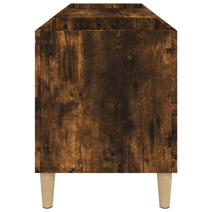 Mobile Porta Dischi Rovere Fumo 121x38x48 cm Legno Multistrato