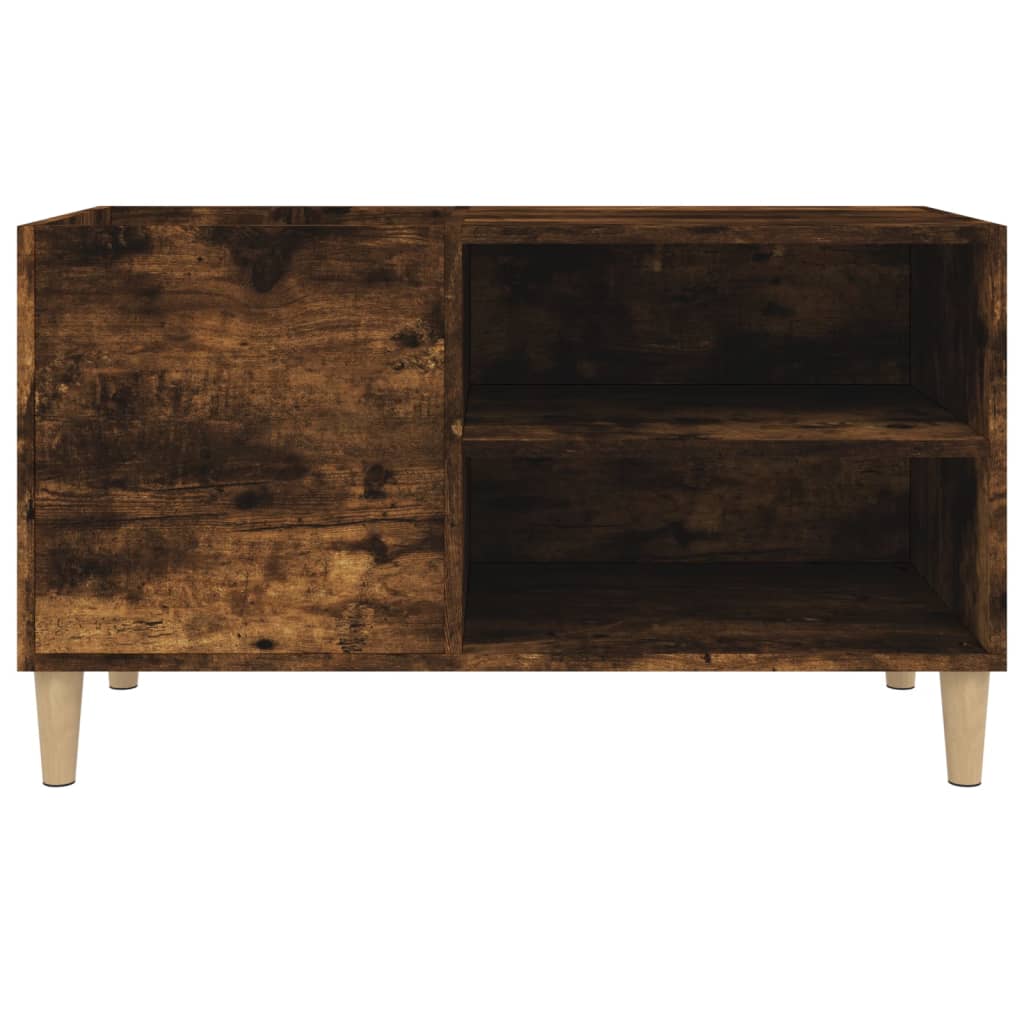 Mobile Porta Dischi Rovere Fumo 84,5x38x48 cm Legno Multistrato