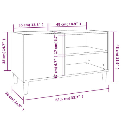 Mobile Porta Dischi Bianco Lucido 84,5x38x48 Legno Multistrato - homemem39