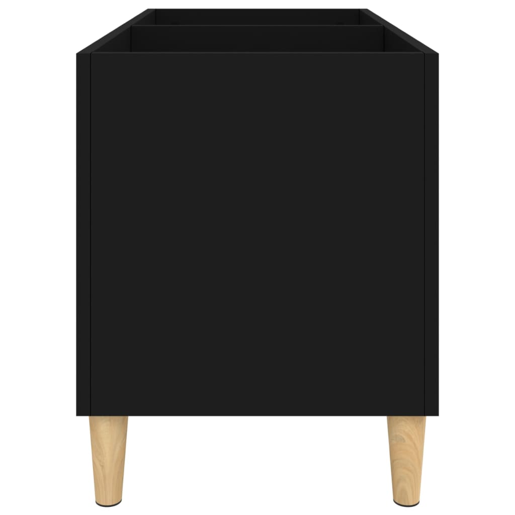 Mobile Porta Dischi Nero 74,5x38x48 cm in Legno Multistrato