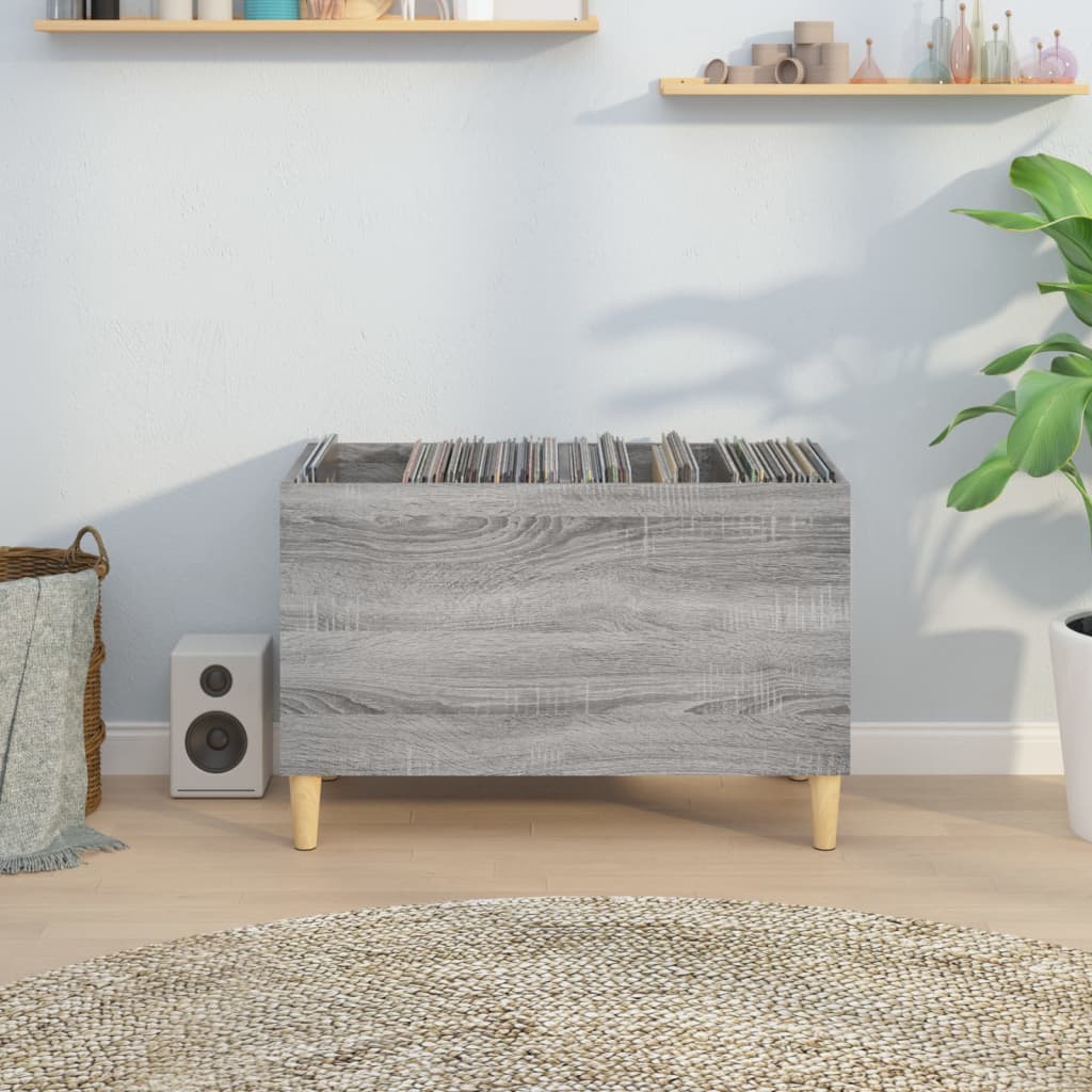 Mobile Porta Dischi Grigio Sonoma 74,5x38x48 Legno Multistrato