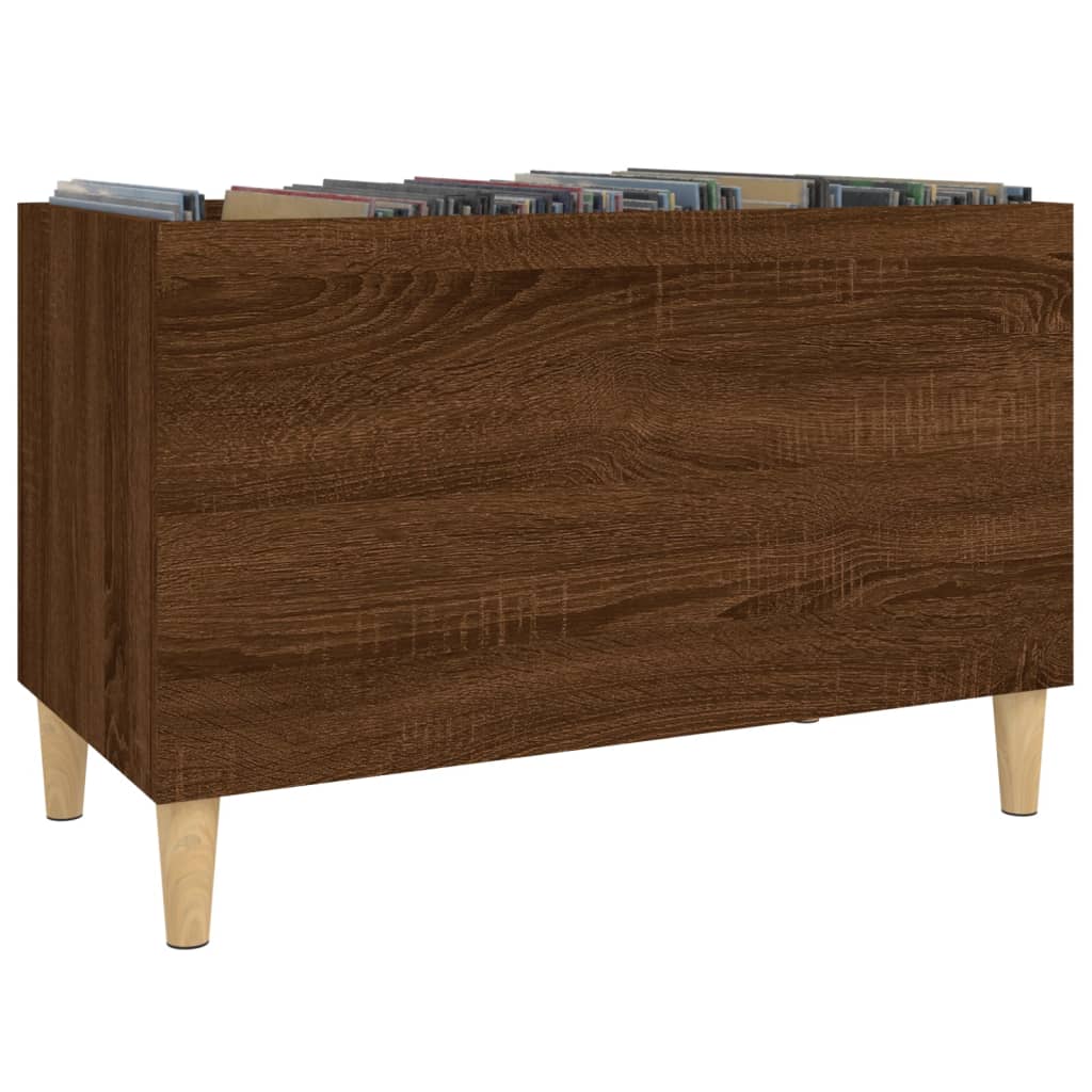 Mobile Porta Dischi Rovere Marrone 74,5x38x48 Legno Multistrato