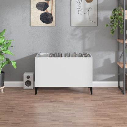 Mobile Porta Dischi Bianco 74,5x38x48 cm in Legno Multistrato