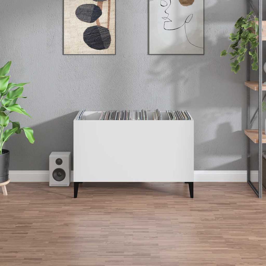 Mobile Porta Dischi Bianco 74,5x38x48 cm in Legno Multistrato