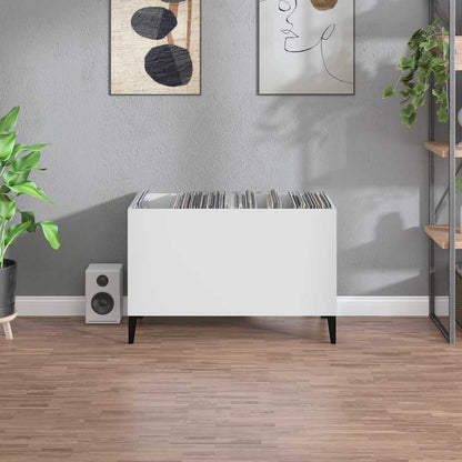 Mobile Porta Dischi Bianco 74,5x38x48 cm in Legno Multistrato