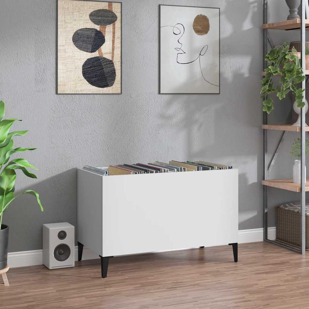 Mobile Porta Dischi Bianco 74,5x38x48 cm in Legno Multistrato