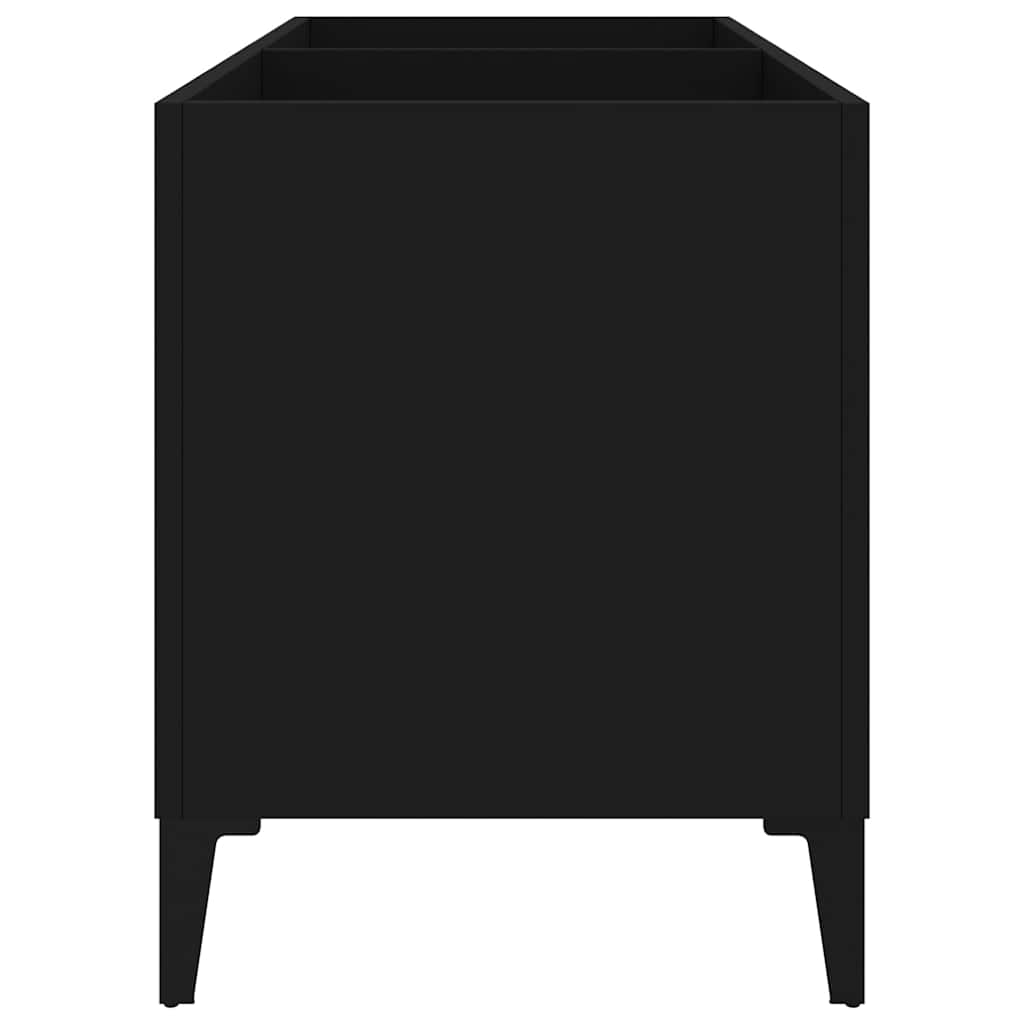 Mobile Porta Dischi Nero 74,5x38x48 cm in Legno Multistrato
