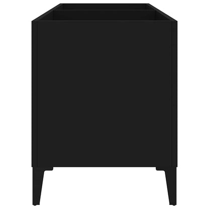Mobile Porta Dischi Nero 74,5x38x48 cm in Legno Multistrato