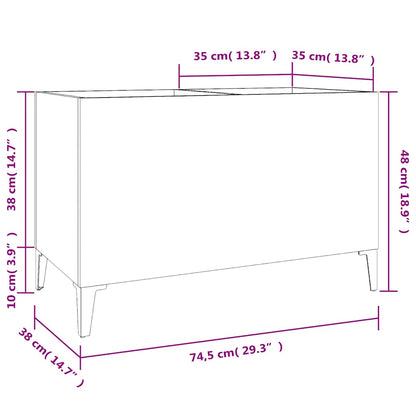 Mobile Porta Dischi Nero 74,5x38x48 cm in Legno Multistrato