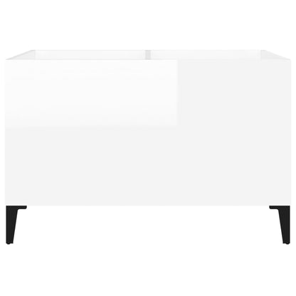 Mobile Porta Dischi Bianco Lucido 74,5x38x48 Legno Multistrato - homemem39