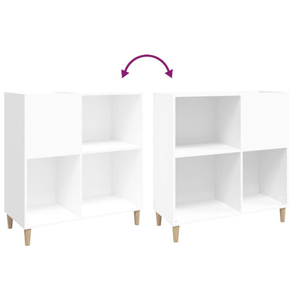 Mobile Porta Dischi Bianco 84,5x38x89 cm in Legno Multistrato - homemem39