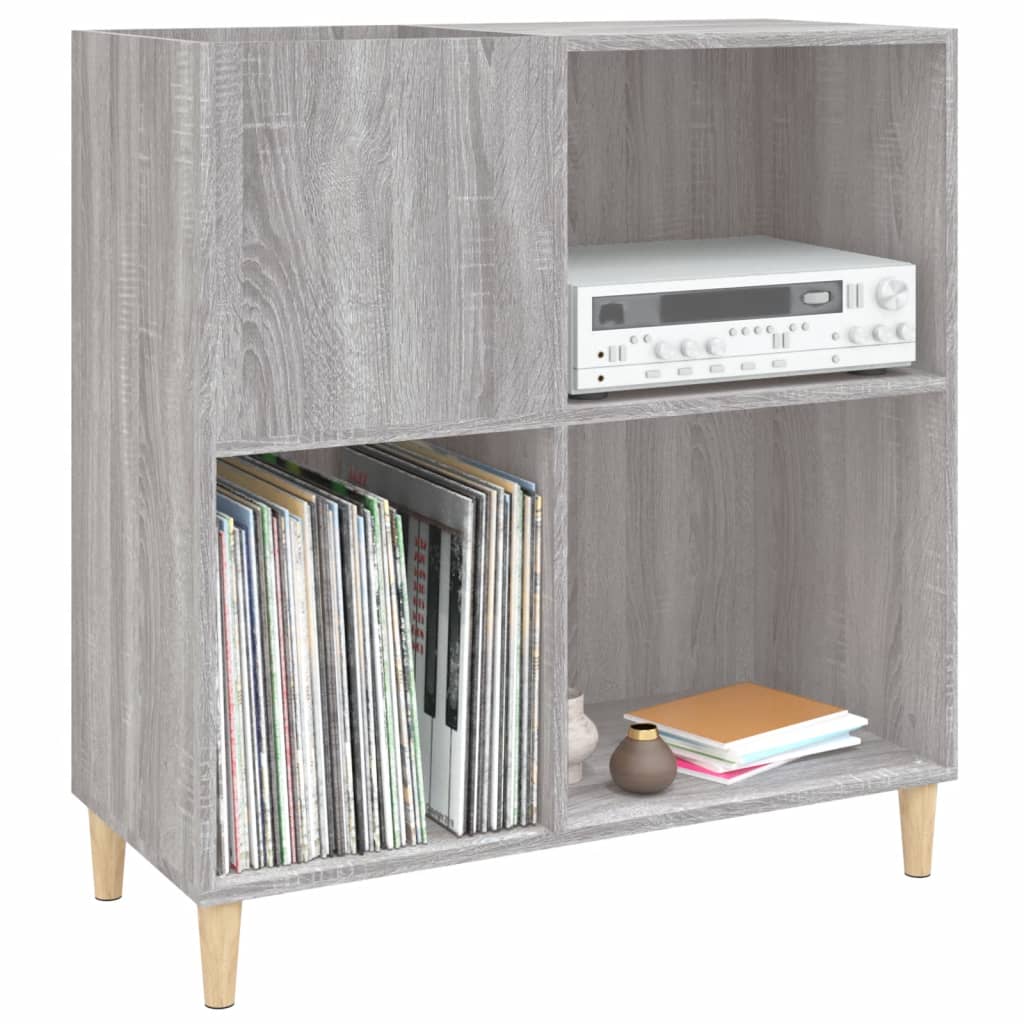 Mobile Porta Dischi Grigio Sonoma 84,5x38x89 Legno Multistrato