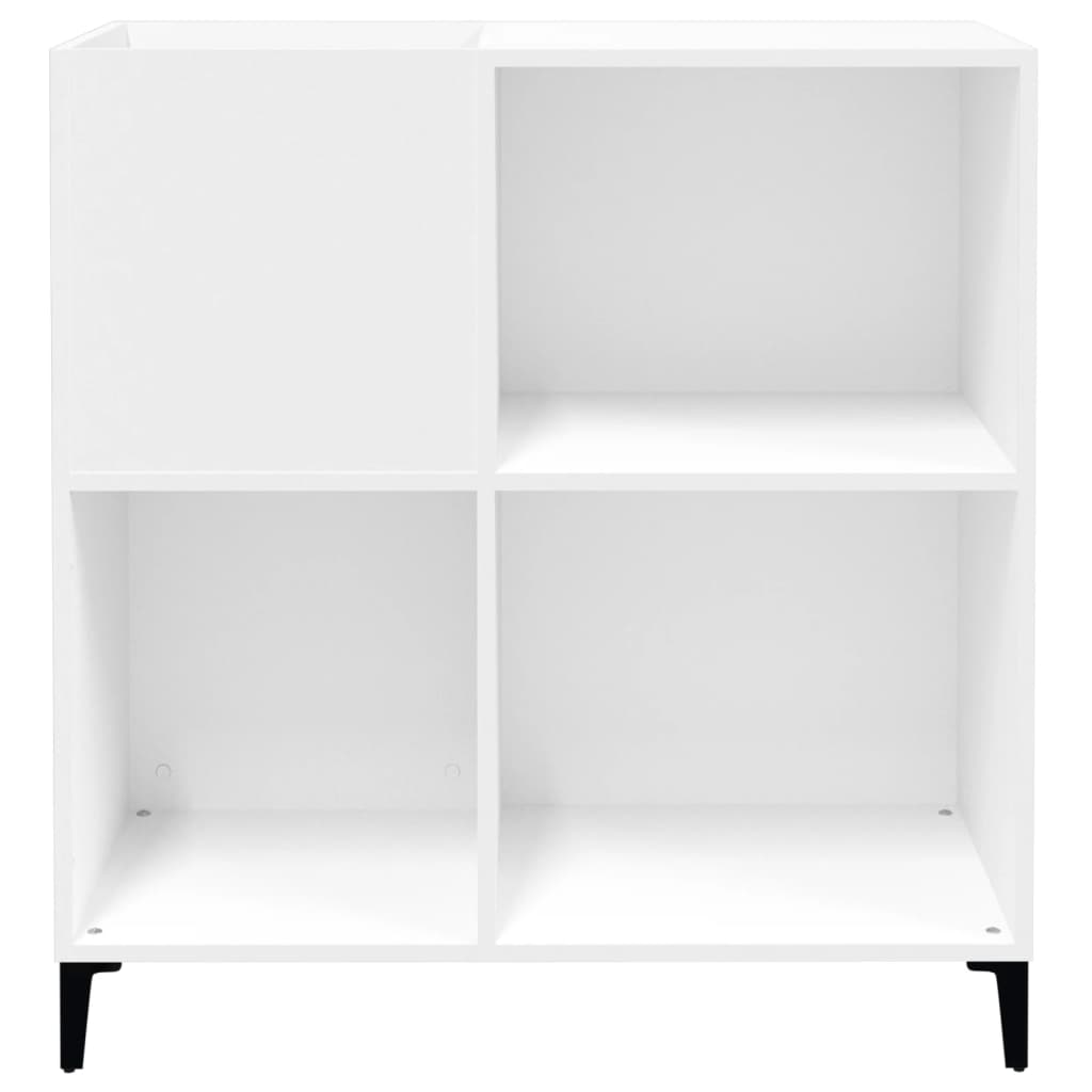 Mobile Porta Dischi Bianco 84,5x38x89 cm in Legno Multistrato