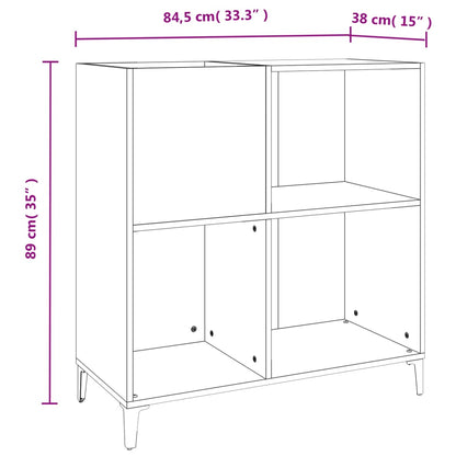 Mobile Porta Dischi Rovere Sonoma 84,5x38x89 Legno Multistrato