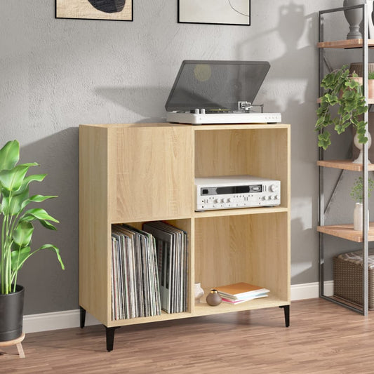 Sonoma Oak Record Rack Cabinet 84.5x38x89 Plywood