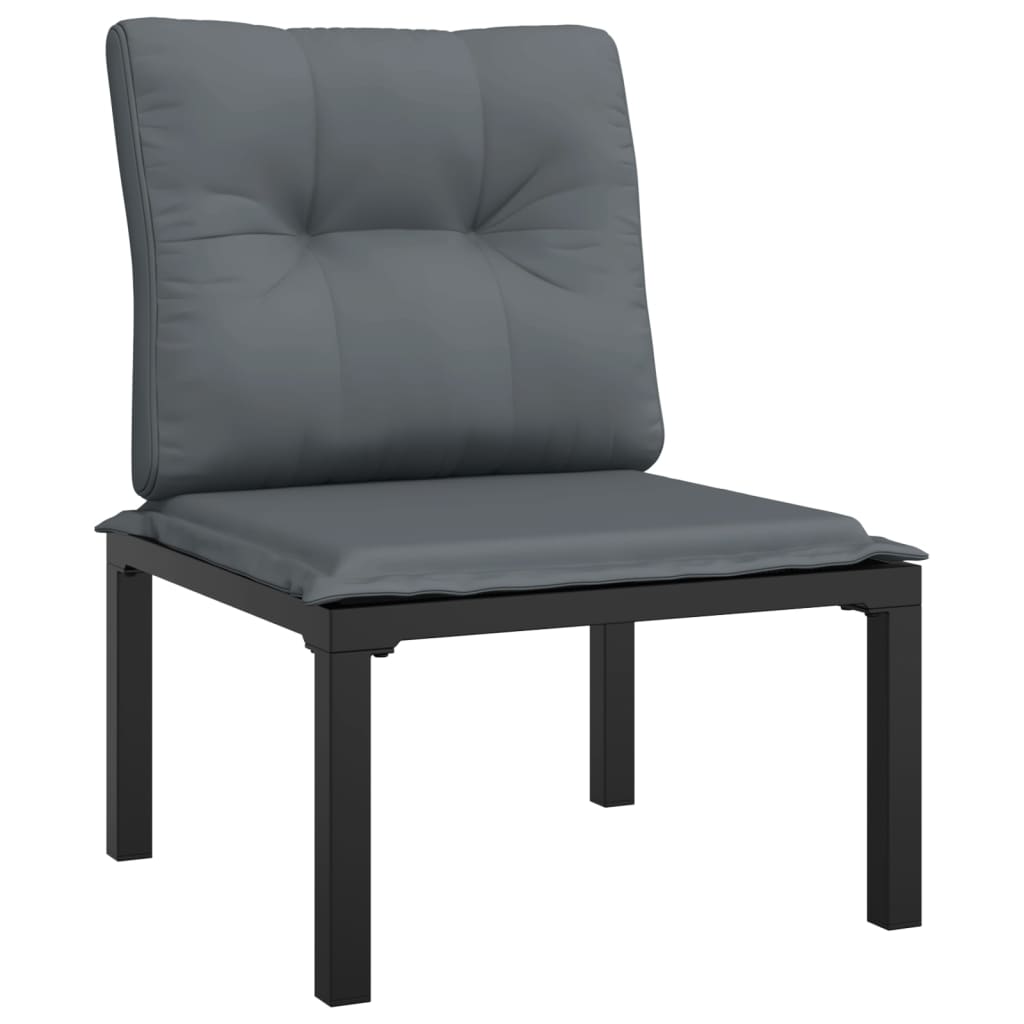 Set Salotto da Giardino 5 pz Nero e Grigio in Polyrattan | homemem39