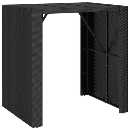 Set Bar da Giardino 5 pz con Cuscini in Polyrattan Nero | homemem39