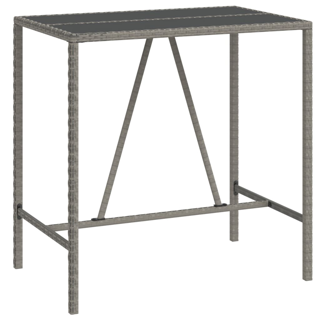 Set Bar da Giardino 5 pz con Cuscini in Polyrattan Grigio | homemem39