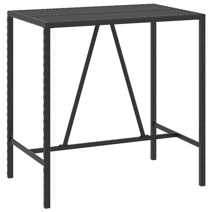 Set Bar da Giardino 7 pz con Cuscini in Polyrattan Nero | homemem39