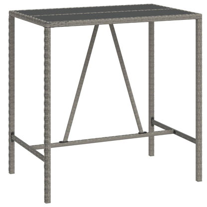Set Bar da Giardino 7 pz con Cuscini in Polyrattan Grigio | homemem39