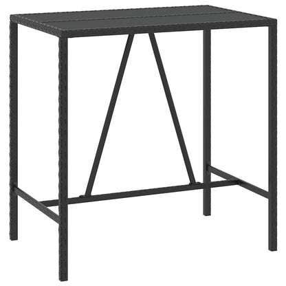 Set Bar da Giardino 7 pz con Cuscini in Polyrattan Nero | homemem39