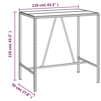 Set Bar da Giardino 7 pz con Cuscini in Polyrattan Nero | homemem39