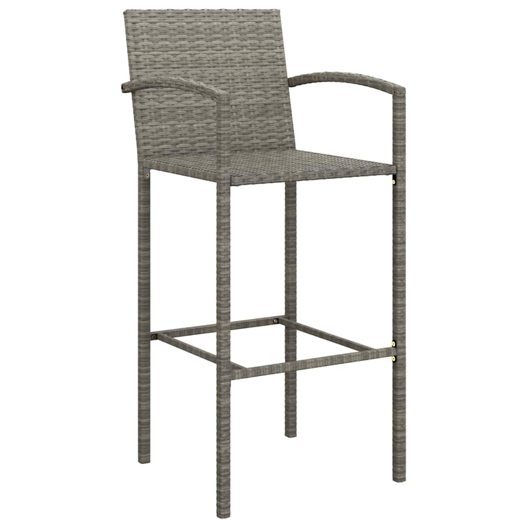 Set da Bar da Giardino 11 pz Grigio in Polyrattan | homemem39