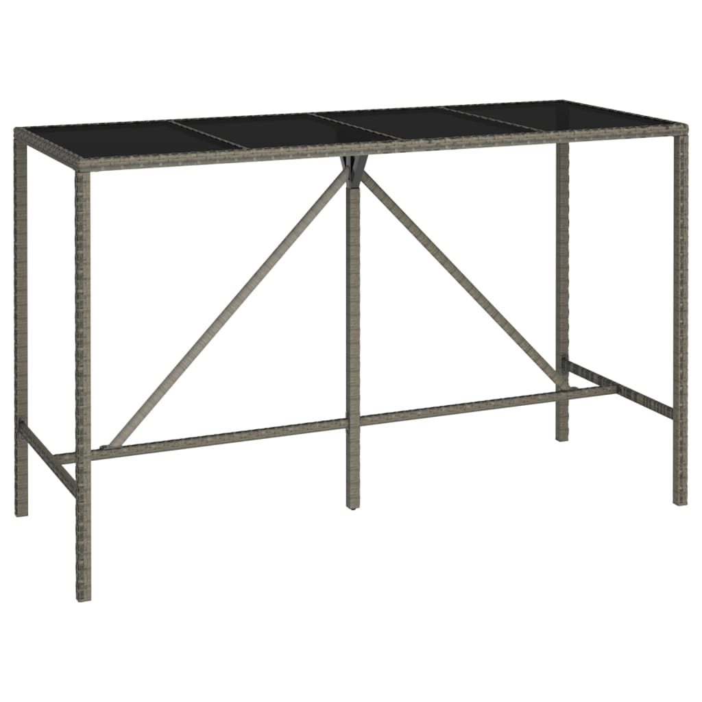 Set da Bar da Giardino 11 pz Grigio in Polyrattan | homemem39
