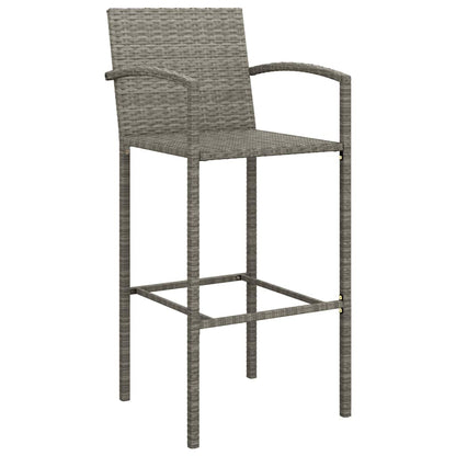 Set da Bar da Giardino 9pz Grigio in Polyrattan | homemem39