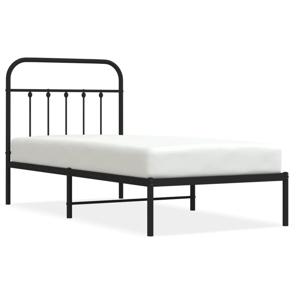 Giroletto con Testiera in Metallo Nero 80x200 cm | homemem39