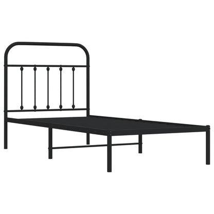Giroletto con Testiera in Metallo Nero 80x200 cm | homemem39