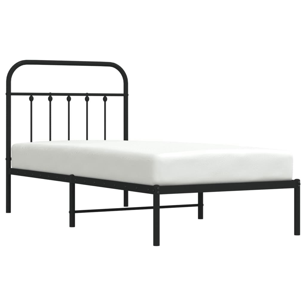 Giroletto con Testiera in Metallo Nero 80x200 cm | homemem39