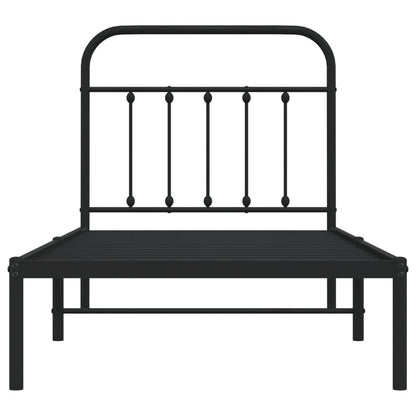 Giroletto con Testiera in Metallo Nero 80x200 cm | homemem39