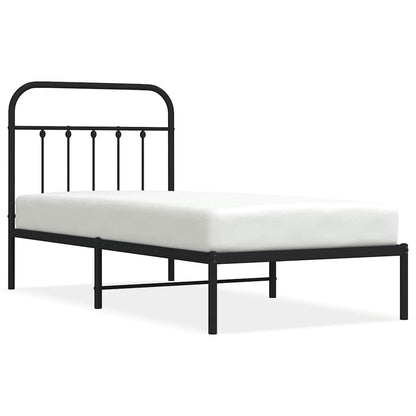 Giroletto con Testiera in Metallo Nero 90x200 cm | homemem39