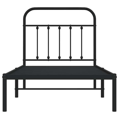 Giroletto con Testiera in Metallo Nero 90x200 cm | homemem39